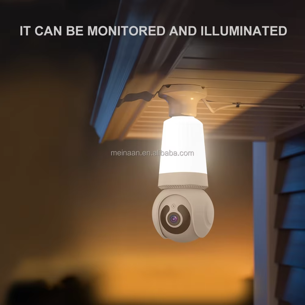 Caméra de Sécurité PTZ V380 Pro – Double Objectif, Ampoule WiFi 360°