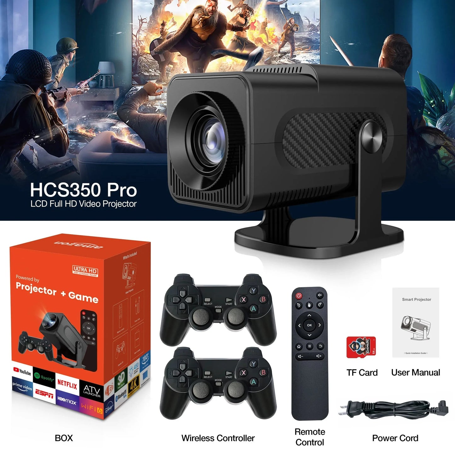 Projecteur Android Tv + jeu integré
