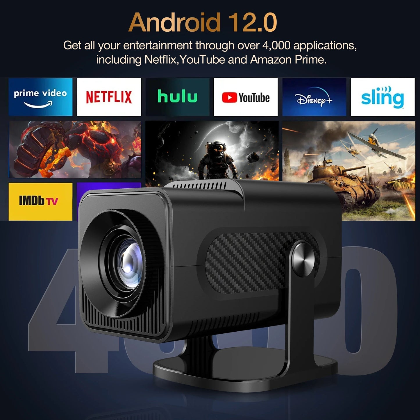 Projecteur Android Tv + jeu integré