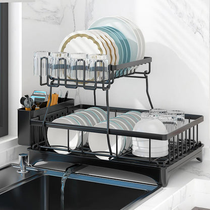 Etagère à 2 niveaux avec baguettes