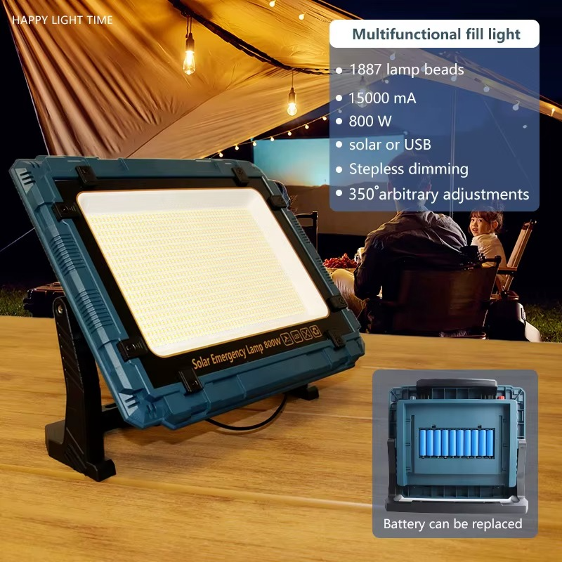 Projecteur LED Solaire d’Extérieur 800W