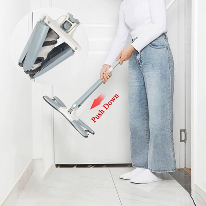 Balai Plat Microfibre 40 cm à Tige Rétractable