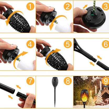 Borne solaire flamme