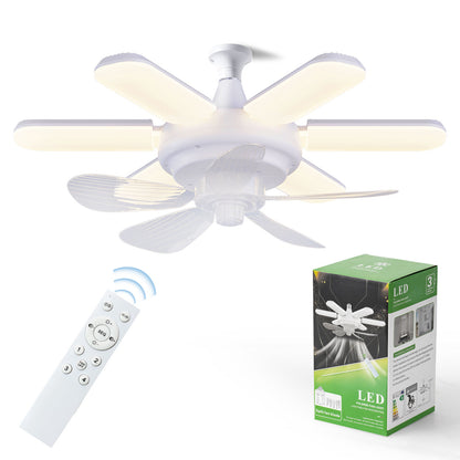 Ventilateur de plafond et une ampoule LED